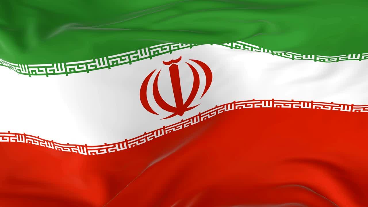 waving  looped flag as  background Iran