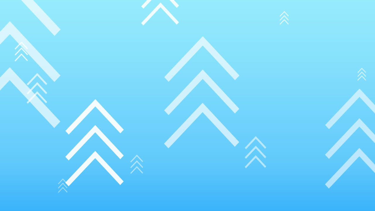 animación de múltiples flechas blancas que apuntan hacia arriba sobre un fondo azul