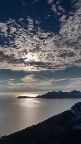 sea and sky in cap formentor, mallora, spain in vertical