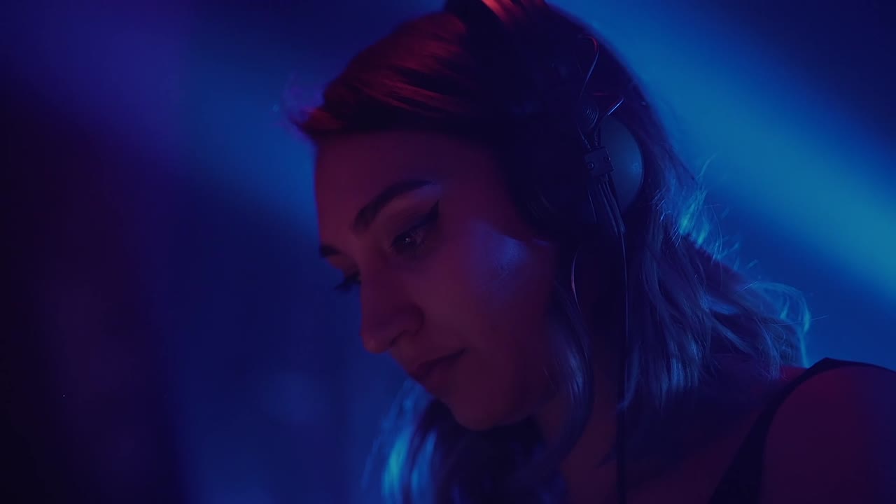 Mujer DJ en una discoteca
