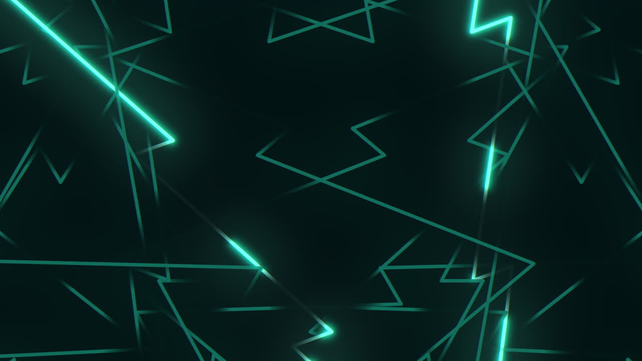 Green laser and neon lines pattern on black gradient