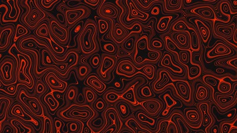 animación de múltiples formas líquidas brillantes en rojo ondulando girando y fluyendo suavemente
