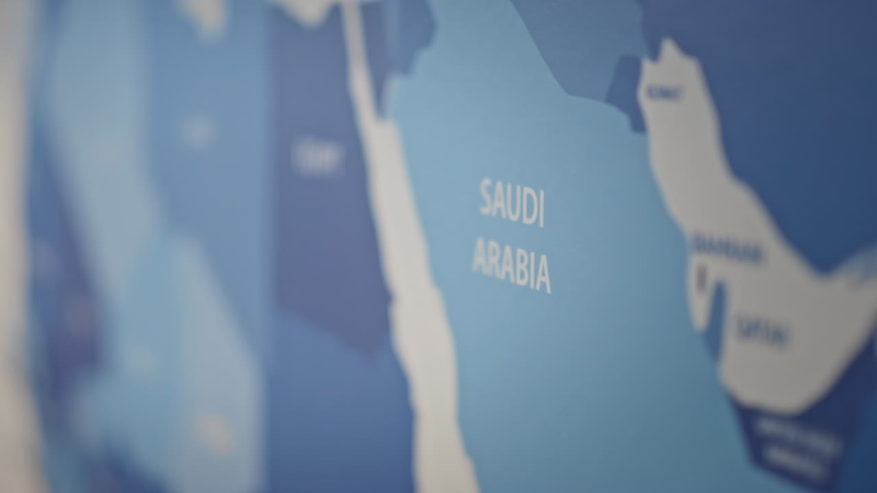 Blue atlas different countries international import strategy at cabinet closeup