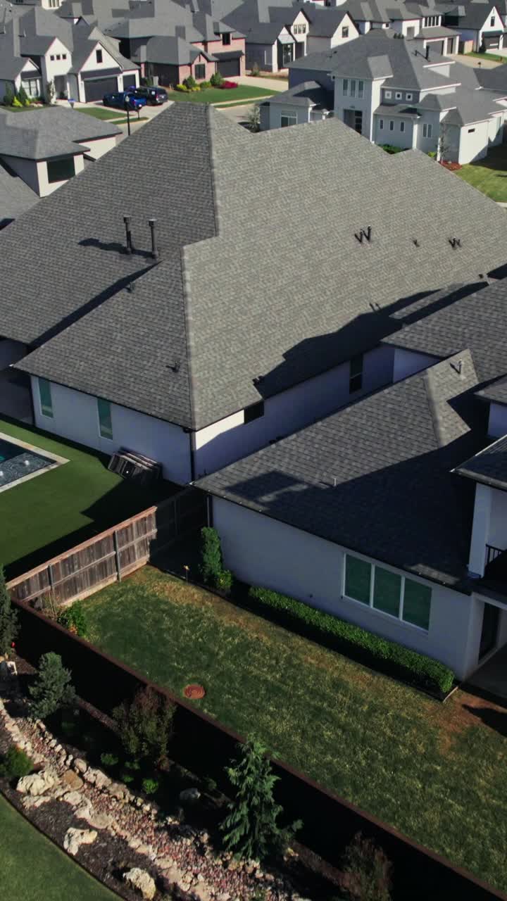 vista aérea del barrio suburbano