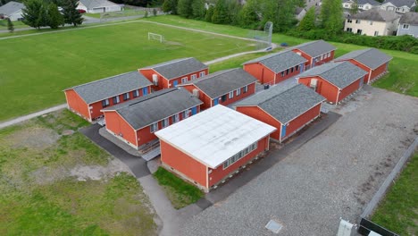 aerial shot of portables at an elementary school