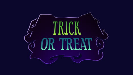 trick or treat with mystical frame on dark space