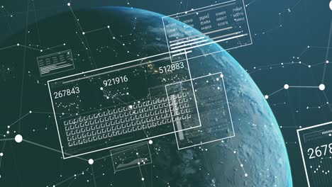 redes de comunicación y procesamiento de datos sobre el planeta tierra en el espacio