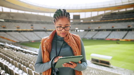 woman volunteer in a stadium