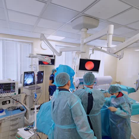group of surgeons in hospital