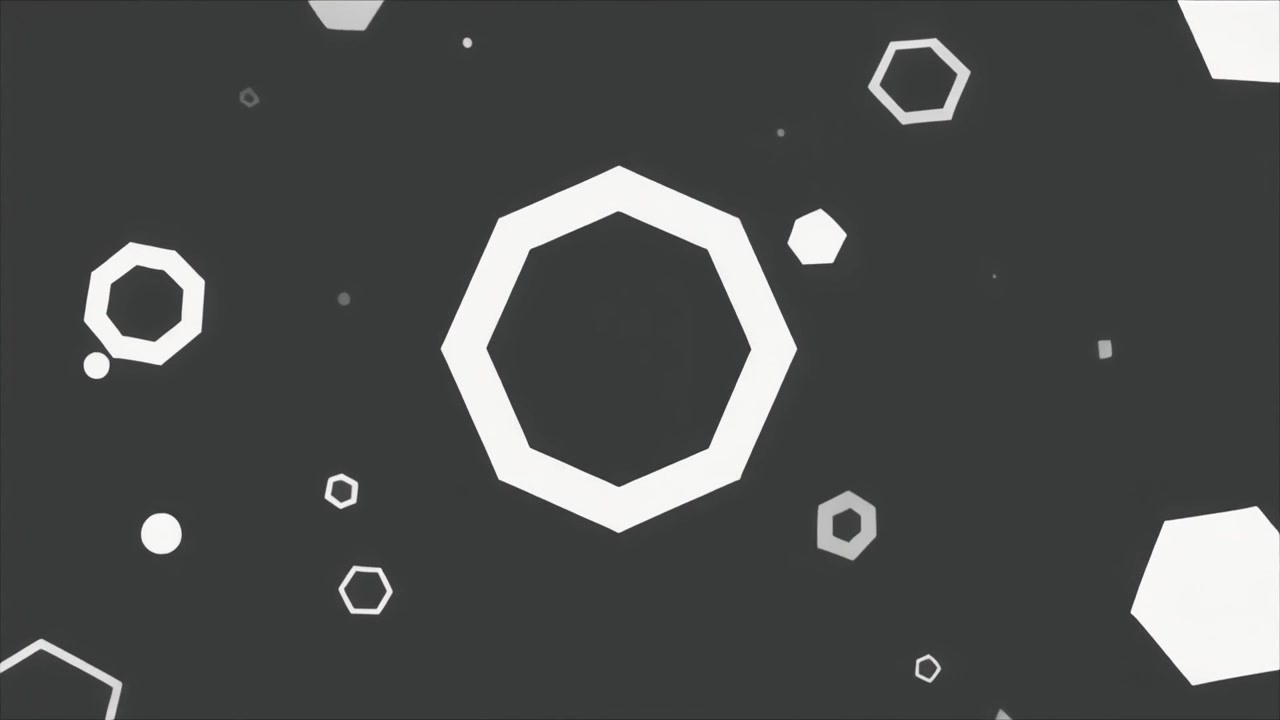 Abstract Motion Graphics with Floating Geometric Hexagons