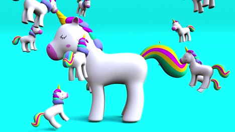 rainbow unicorn with a carrousel of unicorns 4k animation