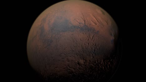 el planeta marte girando en el espacio exterior... orbitando el planeta marte... viajando al planeta rojo marte en el espacio... elementos de este video proporcionados por la nasa.