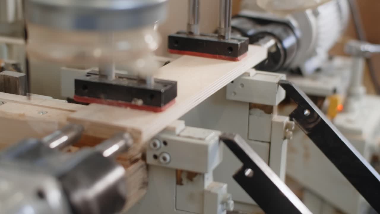 Wood Panel Processing in a Workshop