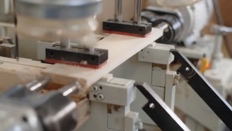 wood panel processing in a workshop
