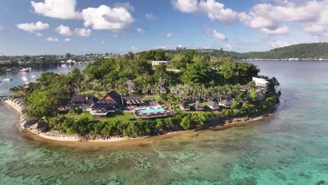 amazing view of small picturesque resort island in port vila, vanuatu