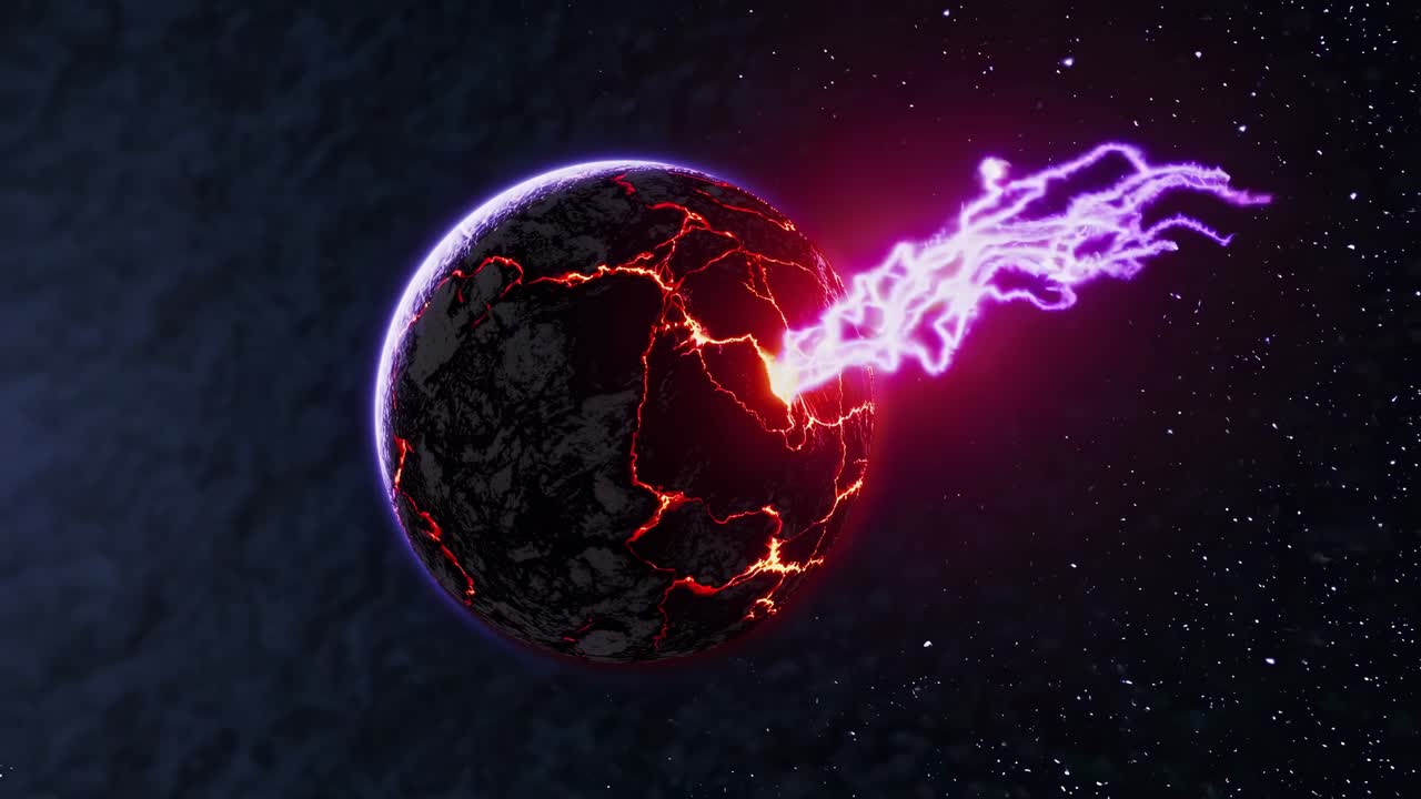 우주에서 부서진 행성