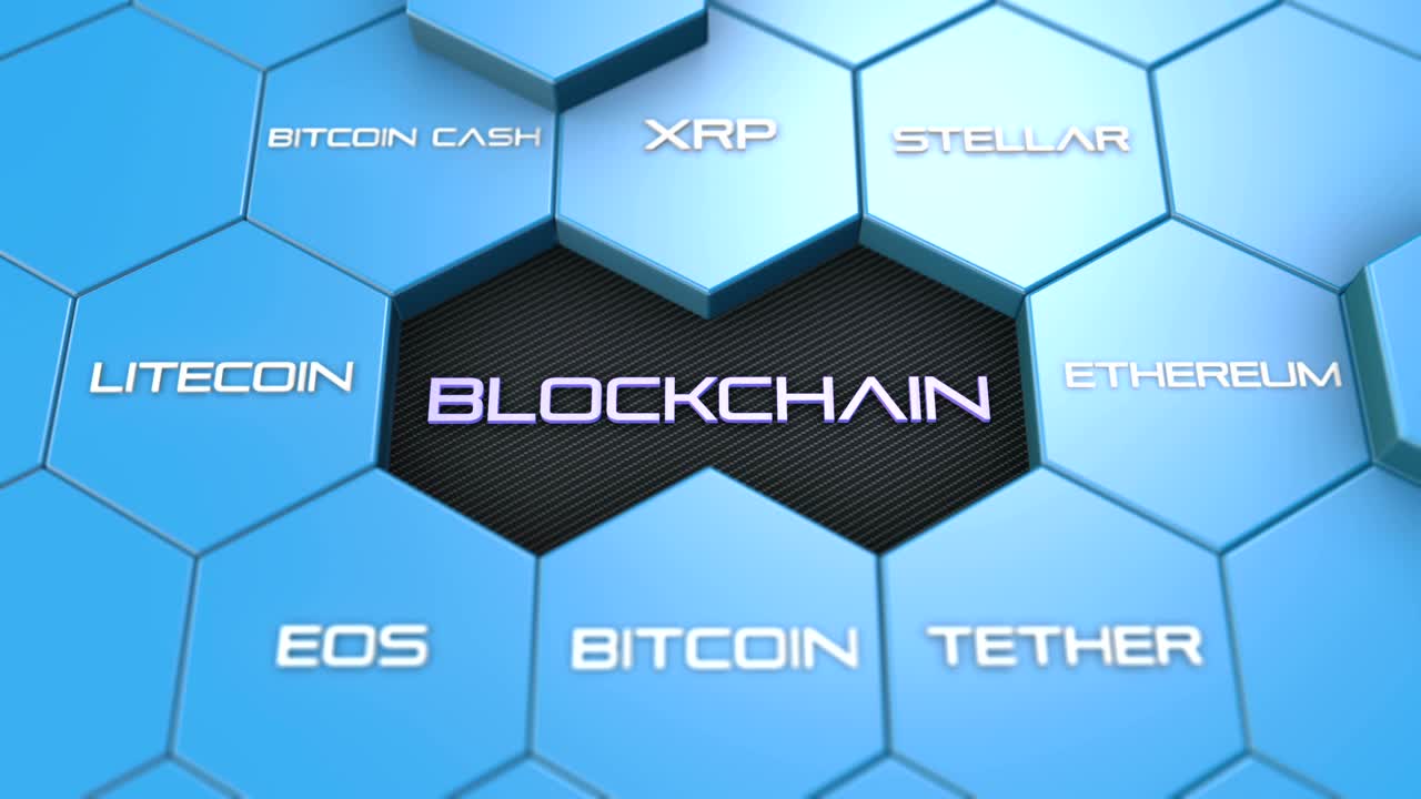 Cryptocurrency and Blockchain Process Technology Data Video