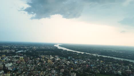 drone shot of murshidabad, capturing the historical significance of the city from above.