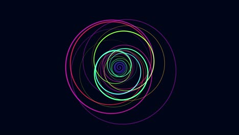 motion rainbow spiral lines in dark space