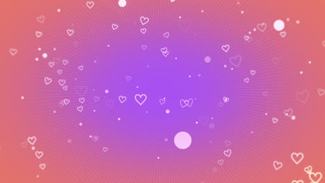 colorful and romantic heart pattern on a purple and pink background