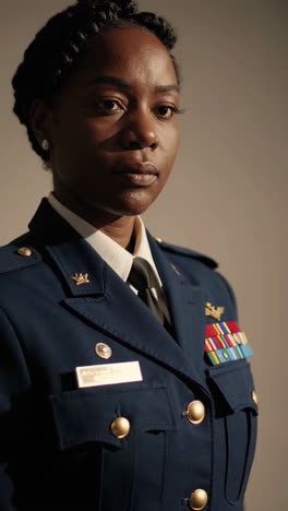 portrait of a black woman air force officer