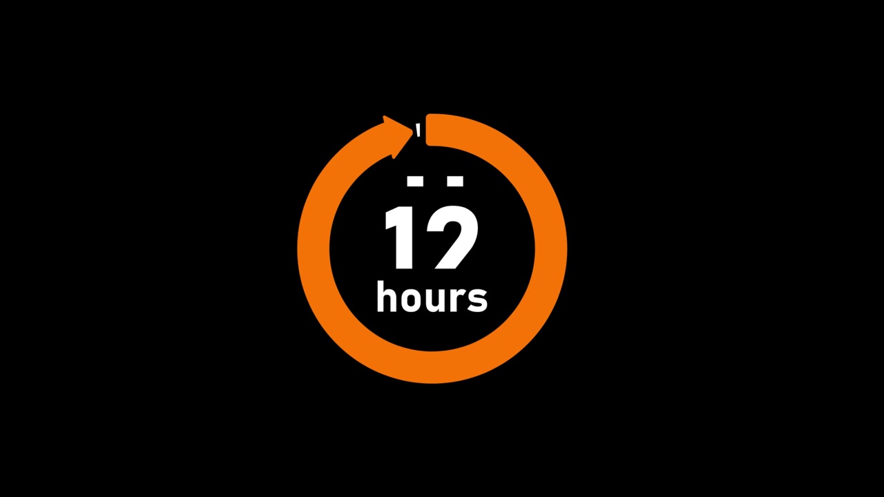 Clock , timer (time passage , waiting time) animation (4K) | 12 hours