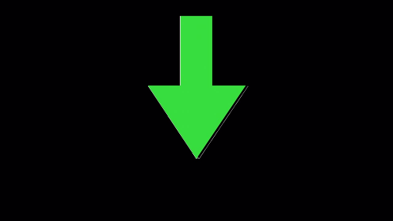 Animated Green Arrow Pointing Down on Black Background
