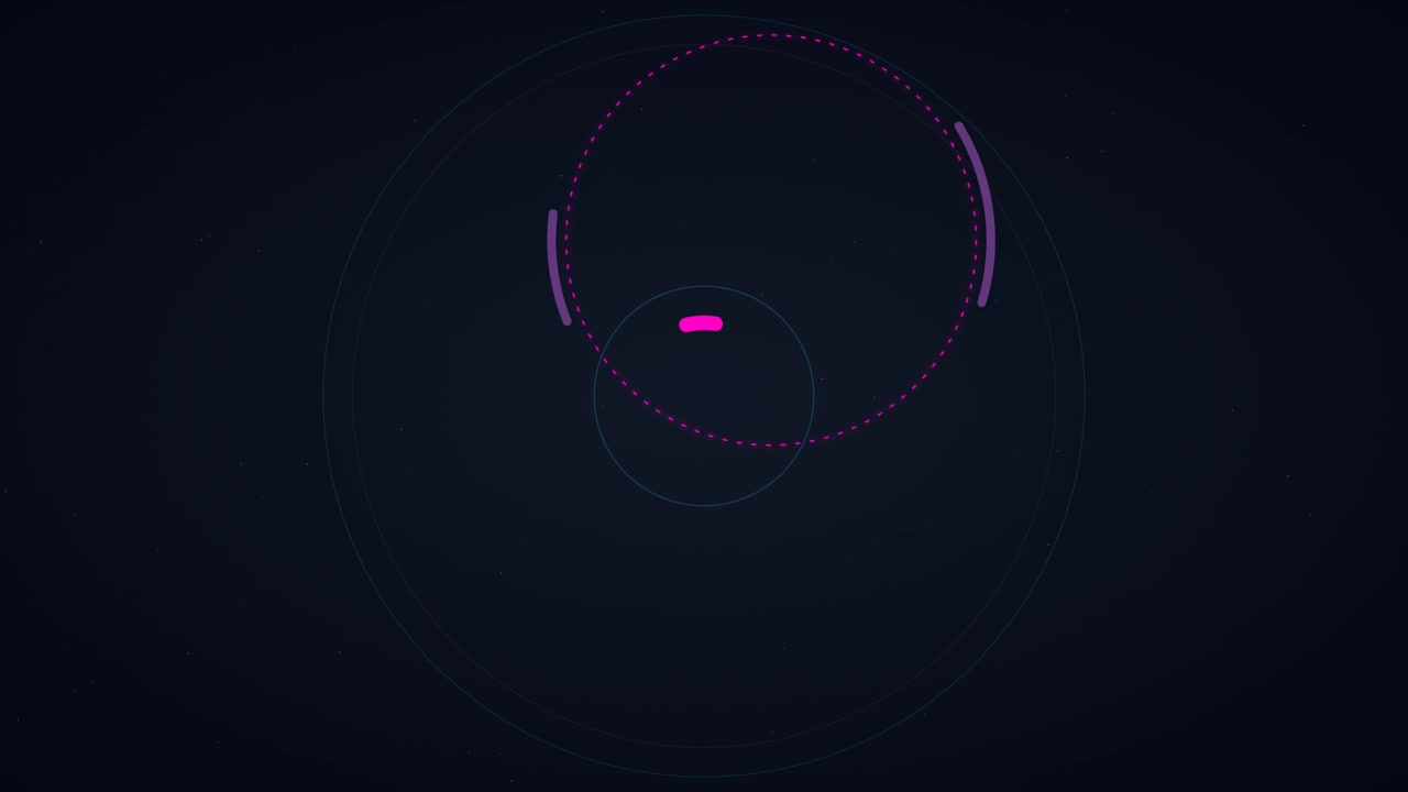 Abstract Motion Graphics with Rotating Neon Circles and Lines