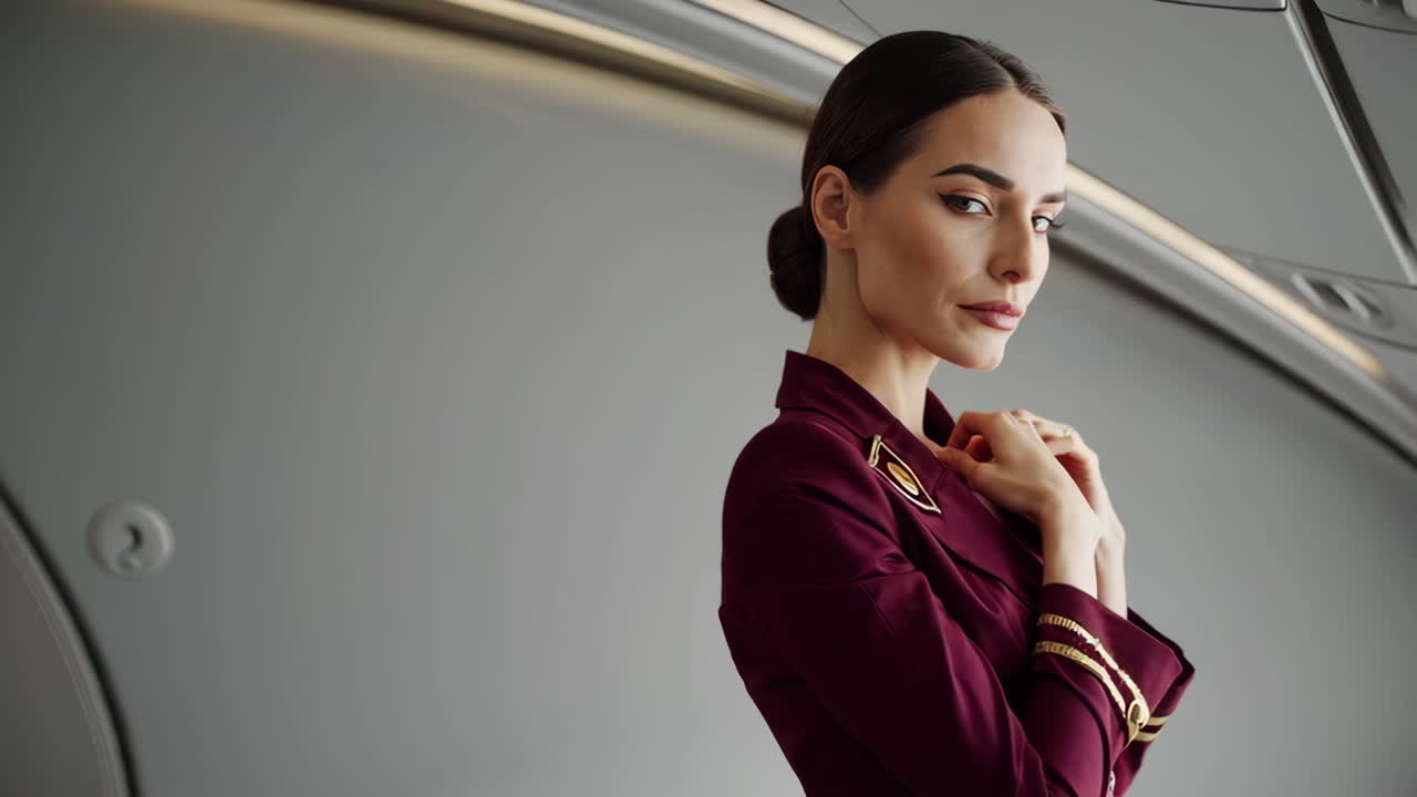 Business Woman in Stylish Maroon Blazer