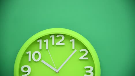 green clock on green wall