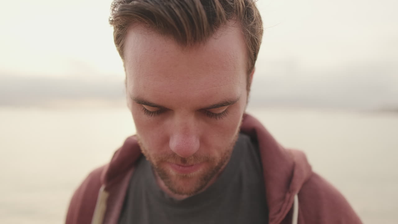 Portrait of a man on the beach