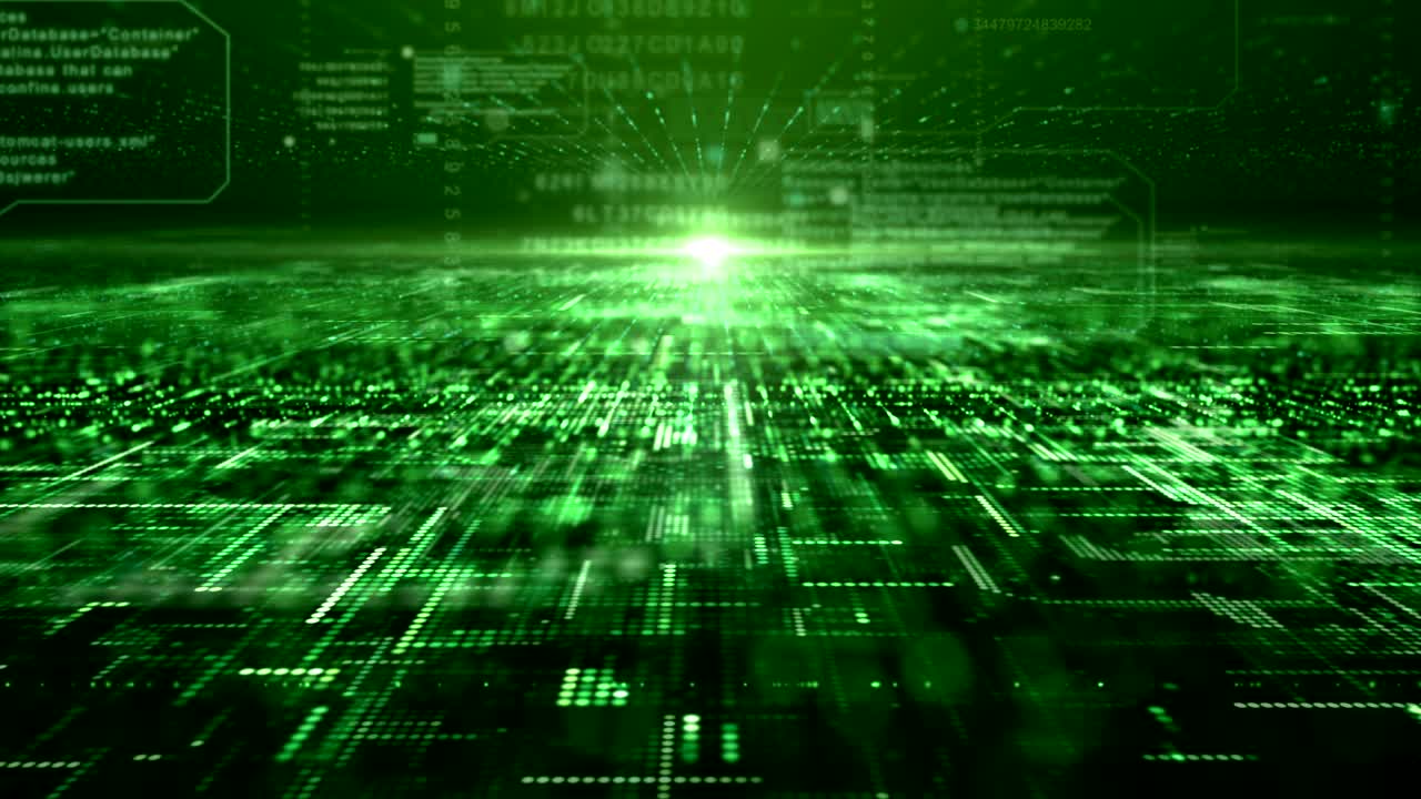 Futuristic Digital Abstract Matrix Particles Grid