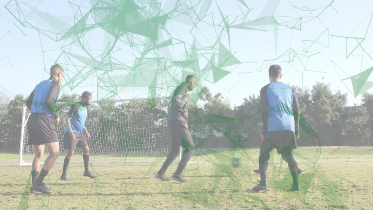 Coach passing ball into circle on pitch players shifting animated arrows optimizing sports training