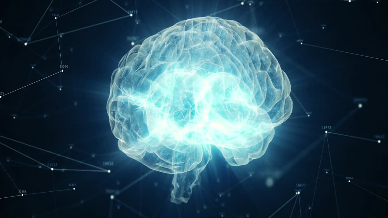 회전하는 디지털 인간 뇌 ai 인공 지능 깊은 데이터 기계 학습