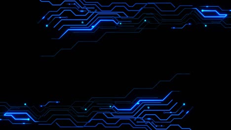 blue futuristic hud lines circuit board electronic connections loop background.