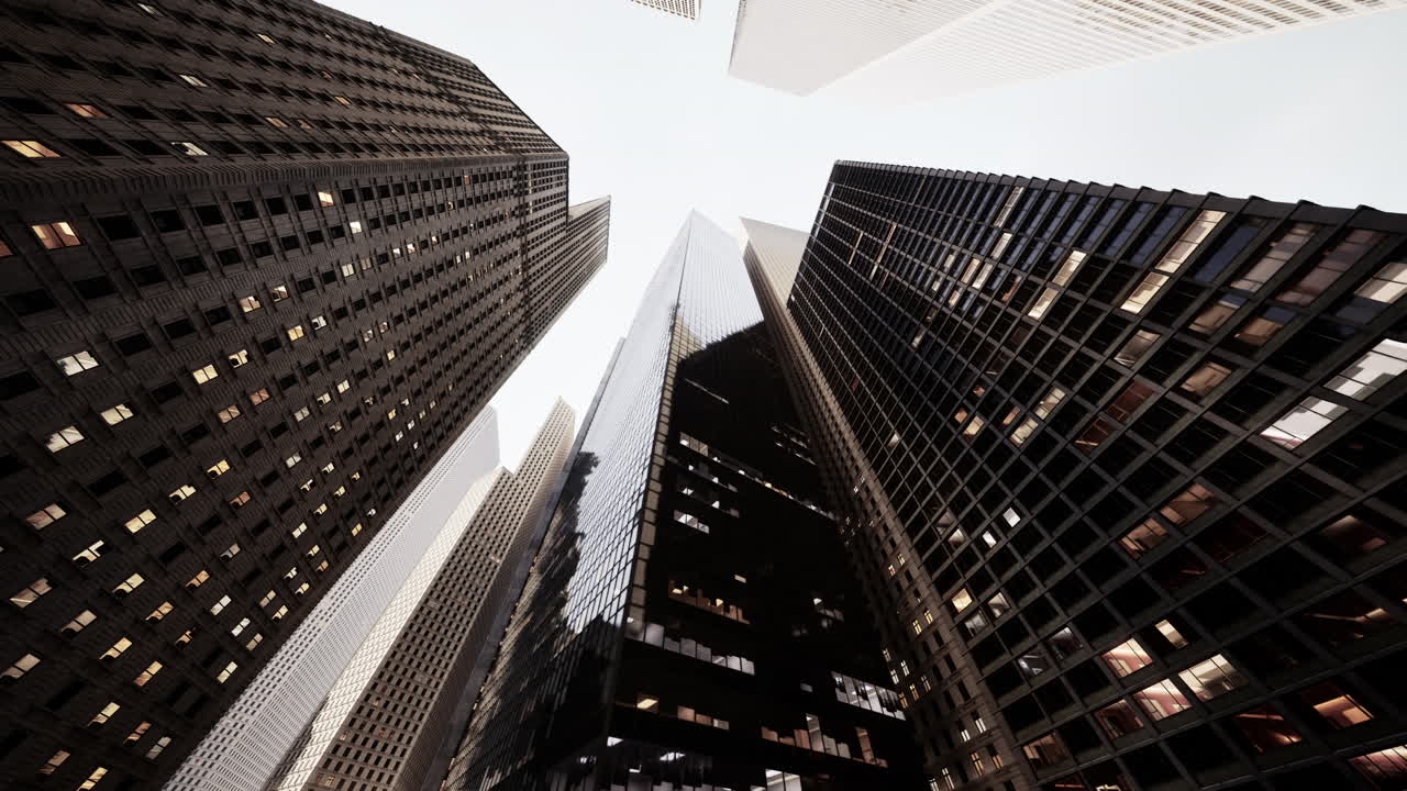 impresionantes rascacielos por la noche