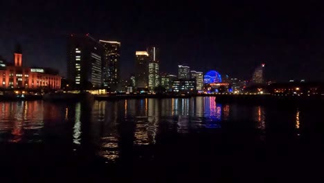 yokohama skyline night view. minatomirai