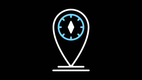 mapas y direcciones animación de icono de línea con alfa