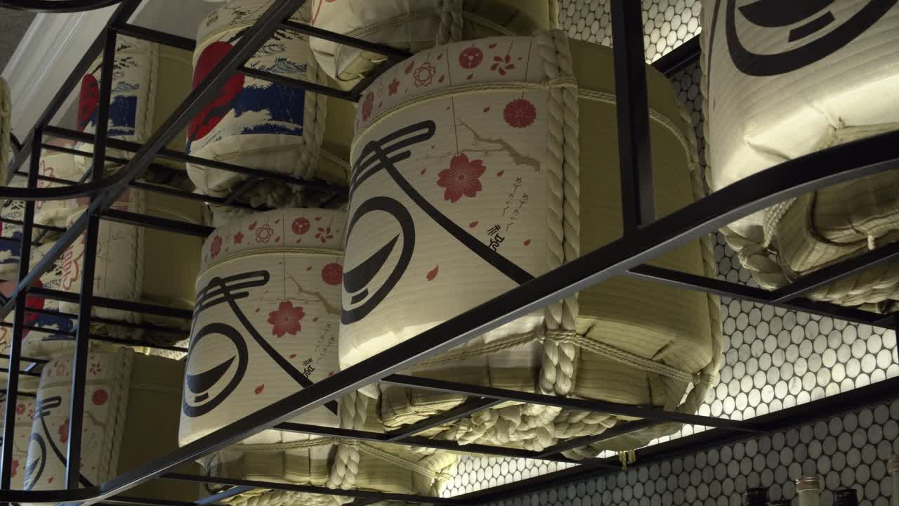 의식 일본 드럼 컬렉션의 이동 샷