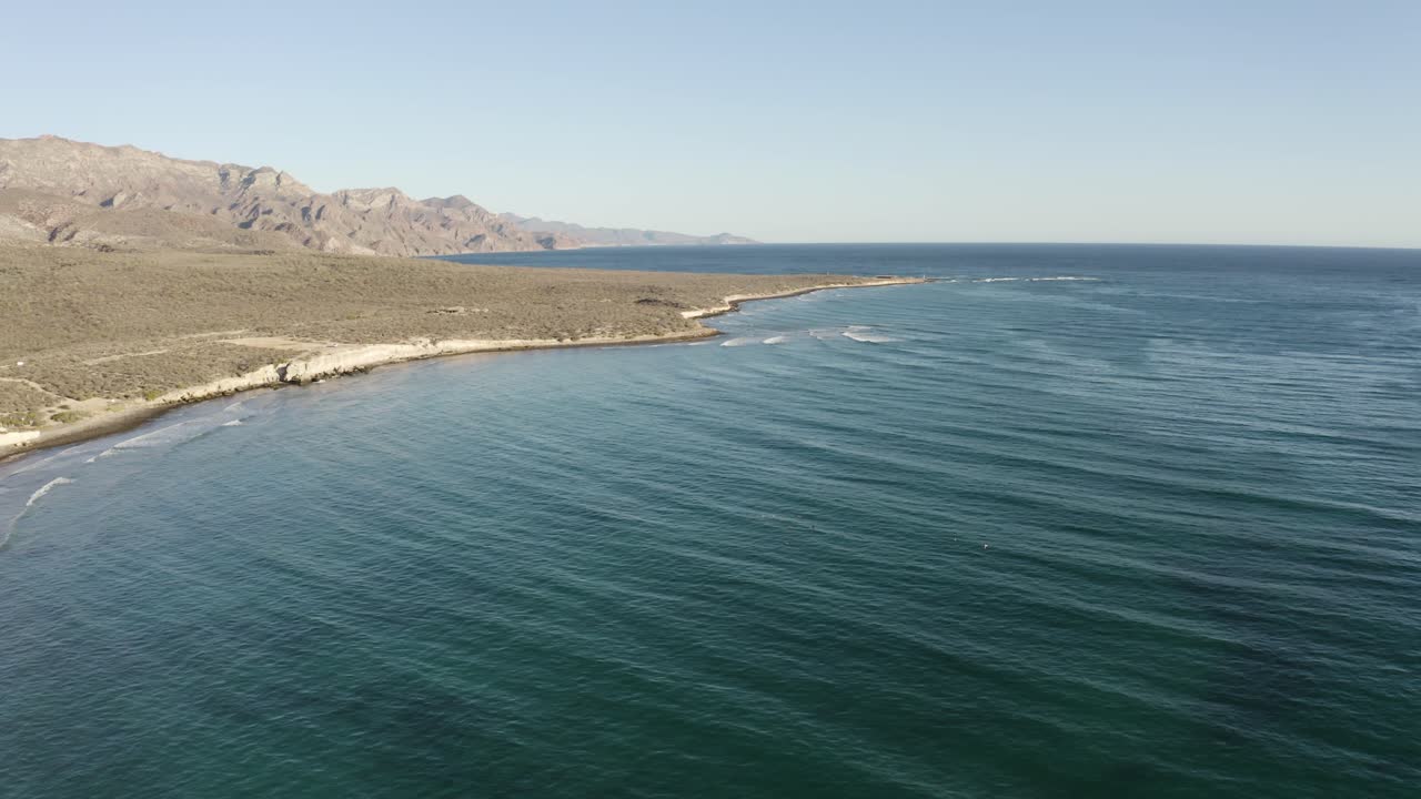 Picturesque Aerial View of Baja California Ocean Coastline in Mexico