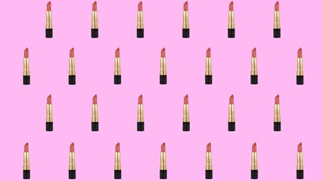 Animation-of-powder-and-lipsticks-icons-and-style-text-on-purple-background