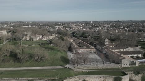 citadelle de blaye overlook, bordeaux, france - aerial panoramic