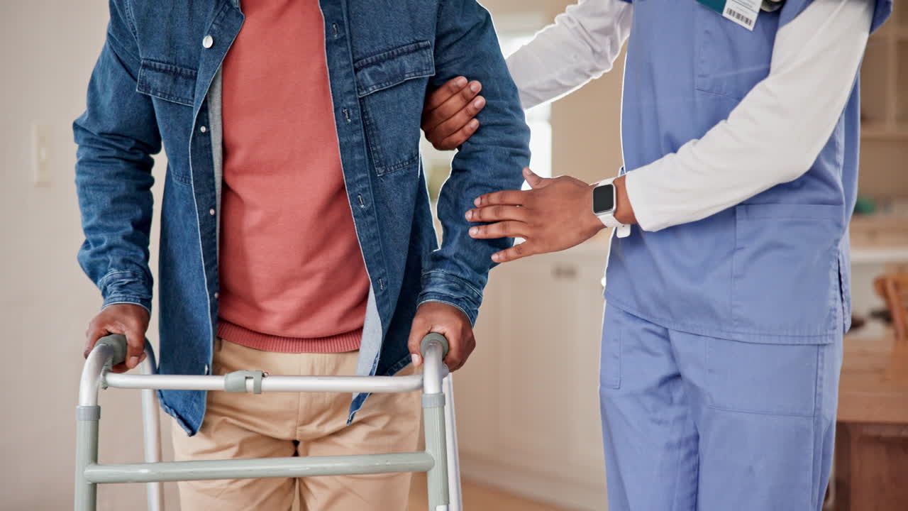 ayuda del paciente, el paseador o el cuidador