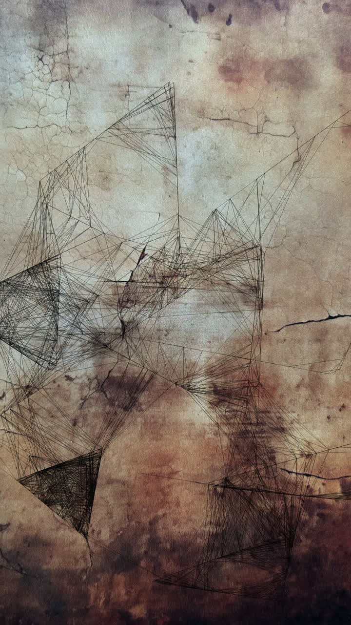Uno schizzo geometrico astratto su pergamena invecchiata. Perfetto per copertine di libri, progetti di storia della scienza, temi di alchimia ed estetiche di tecnologia vintage.