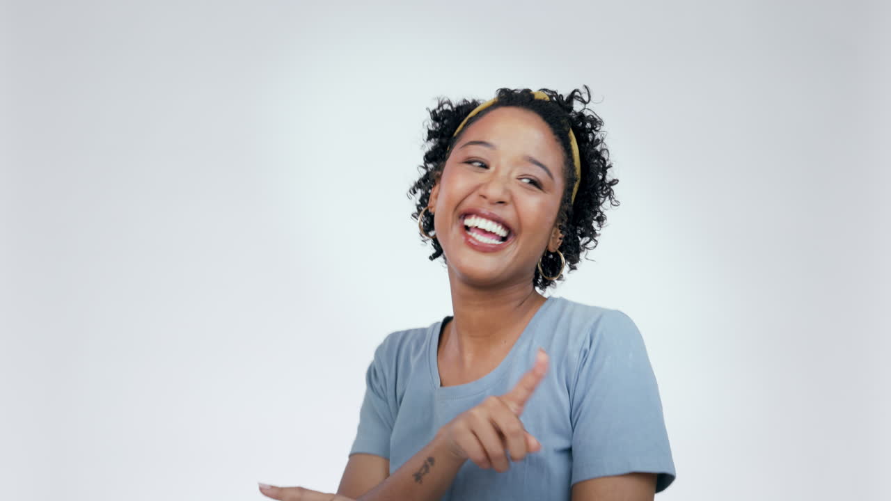 Face, woman and dance for success in studio