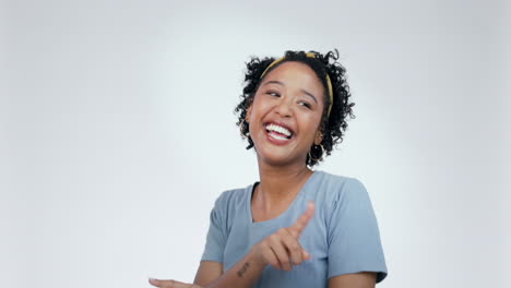 face, woman and dance for success in studio