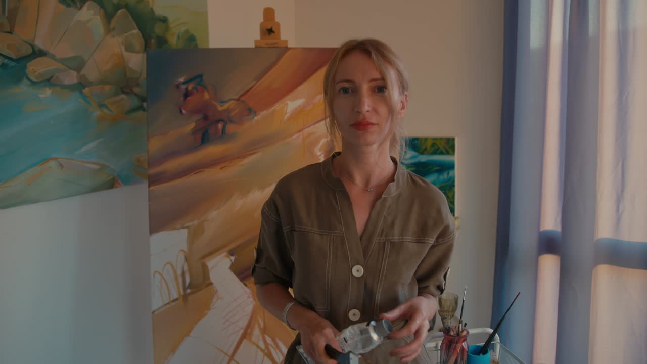Female Artist in Her Studio