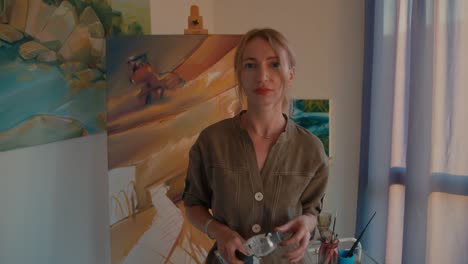 female artist in her studio