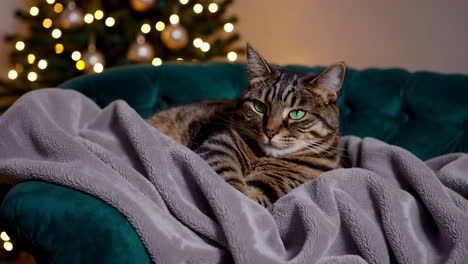 cozy christmas cat