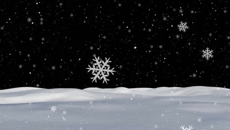animación de nieve cayendo sobre un fondo negro